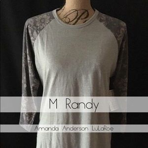 Gray floral sleeve raglan tee